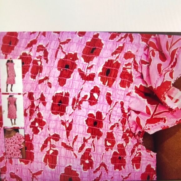 Vineyard Vines 🌸 Rock Rose 🌹 floral smocked MIDI pockets dress - Picture 16 of 16